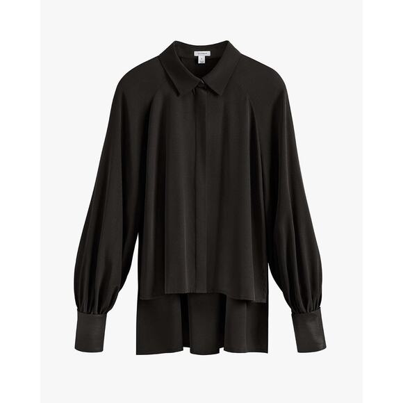 Theory Silk Leather Cuff Silk Leather Cuff Shirt - Xs